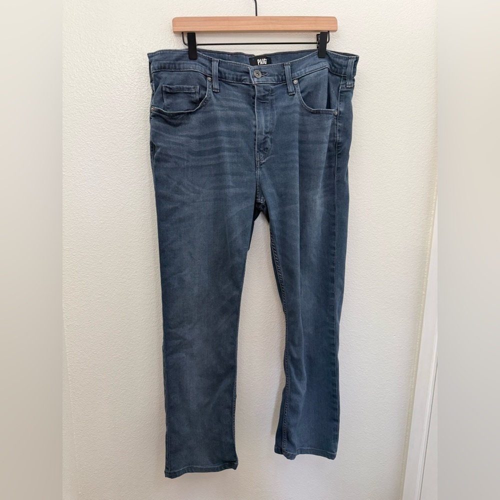 Paige Jeans Mens 36 Blue Federal Slim Straight Leg Stretch Dark Wash Denim